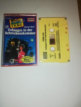 TKKG Folge 43 Gefangen in der Schreckenskammer 4-fach Silber geschraubt Gelb 515832.0 Europa(Großes Fenster)Innencover minimal beschrieben